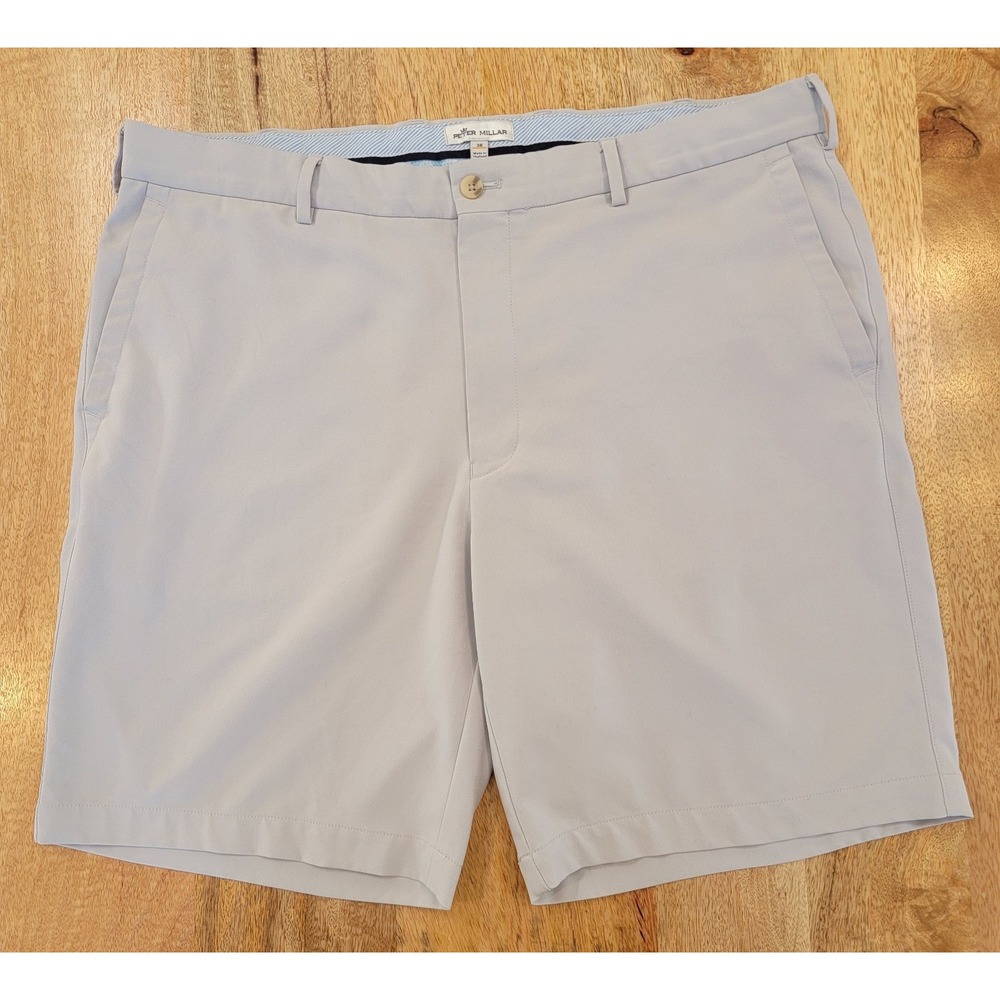 Peter Millar Salem Golf Performance Shorts Mens Size 38- 9" Inseam British Cream